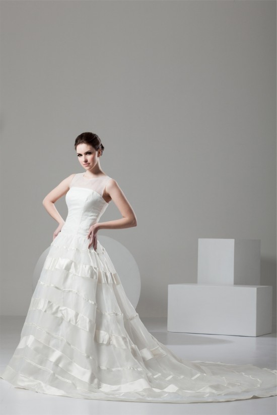 Fantastic Satin Organza A-Line Scoop Wedding Dresses 2030688 Fantastic Satin Organza A-Line Scoop Wedding Dresses 2030688