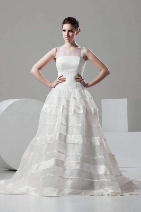 Fantastic Satin Organza A-Line Scoop Wedding Dresses 2030688 Fantastic Satin Organza A-Line Scoop Wedding Dresses 2030688