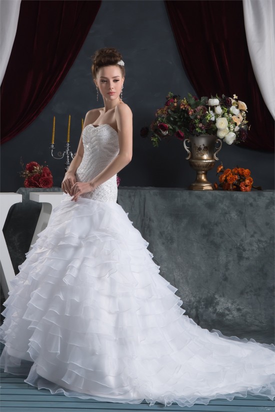 Fantastic Satin Organza Ball Gown Sleeveless Sweetheart Beaded Wedding Dresses 2030690 Fantastic Satin Organza Ball Gown Sleeveless Sweetheart Beaded Wedding Dresses 2030690