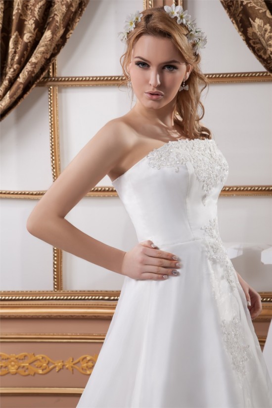 Fantastic Satin Organza Strapless A-Line Sleeveless Wedding Dresses 2030691 Fantastic Satin Organza Strapless A-Line Sleeveless Wedding Dresses 2030691