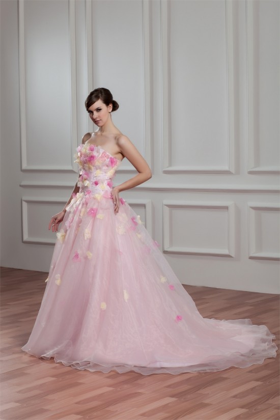 Fantastic Strapless A-Line Sleeveless Satin Organza Wedding Dresses 2030693 Fantastic Strapless A-Line Sleeveless Satin Organza Wedding Dresses 2030693