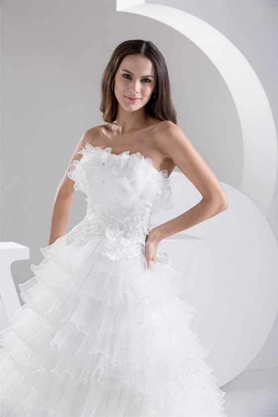 Fantastic Strapless Satin Fine Netting Sleeveless Lace Wedding Dresses 2030694 Fantastic Strapless Satin Fine Netting Sleeveless Lace Wedding Dresses 2030694