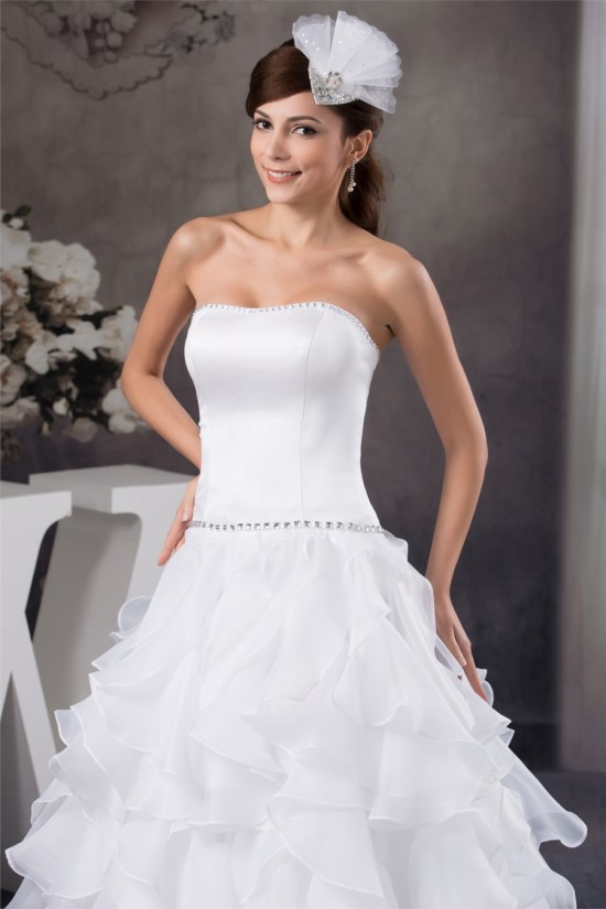 Fantastic Strapless Sleeveless A-Line Satin Wedding Dresses 2030695 Fantastic Strapless Sleeveless A-Line Satin Wedding Dresses 2030695