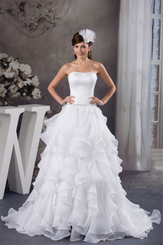 Fantastic Strapless Sleeveless A-Line Satin Wedding Dresses 2030695 Fantastic Strapless Sleeveless A-Line Satin Wedding Dresses 2030695