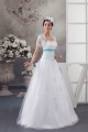 A-Line Sleeveless Satin Strapless Wedding Dresses with A Lace Jacket 2030699