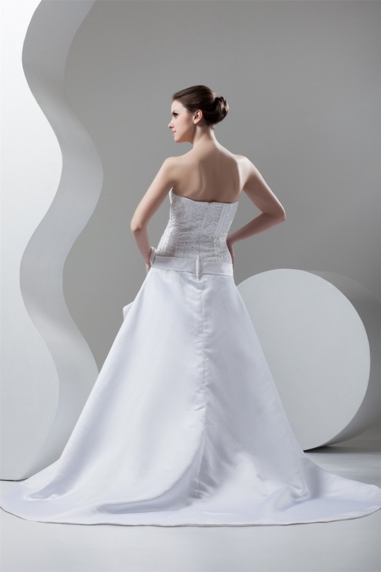 Fashionable A-Line Strapless Satin Sleeveless Wedding Dresses 2030702 Fashionable A-Line Strapless Satin Sleeveless Wedding Dresses 2030702