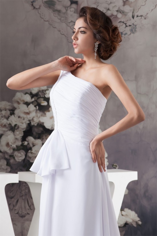Fashionable One-Shoulder Chiffon Sleeveless A-Line Sweet Wedding Dresses 2030703 Fashionable One-Shoulder Chiffon Sleeveless A-Line Sweet Wedding Dresses 2030703