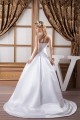 Fashionable Satin A-Line Sweetheart Sleeveless Sweet Wedding Dresses 2030704