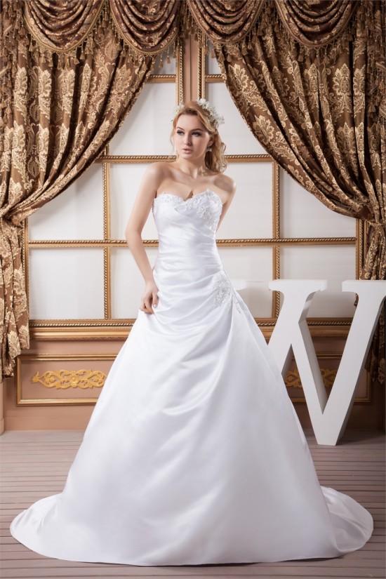 Fashionable Satin A-Line Sweetheart Sleeveless Sweet Wedding Dresses 2030704 Fashionable Satin A-Line Sweetheart Sleeveless Sweet Wedding Dresses 2030704