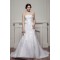 Fashionable Sleeveless A-Line Beaded Lace Strapless Wedding Dresses 2030706