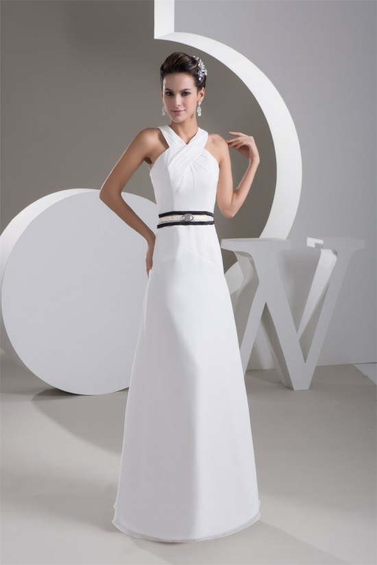 A-Line Sleeveless V-Neck Chiffon Floor-Length Wedding Dresses 2030708 A-Line Sleeveless V-Neck Chiffon Floor-Length Wedding Dresses 2030708