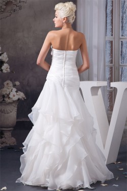 Fashionable Sweetheart Sleeveless Satin A-Line Sweet Wedding Dresses 2030709