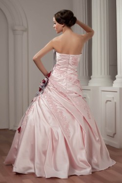 Ball Gown Floor-Length Strapless Handmade Flowers Wedding Dresses 2030712