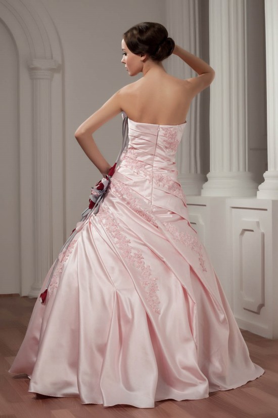 Ball Gown Floor-Length Strapless Handmade Flowers Wedding Dresses 2030712 Ball Gown Floor-Length Strapless Handmade Flowers Wedding Dresses 2030712