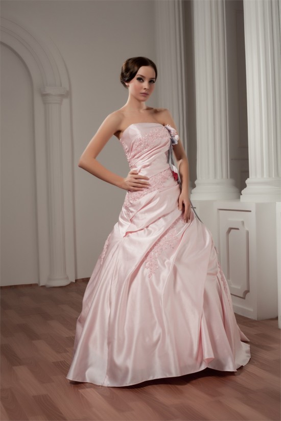 Ball Gown Floor-Length Strapless Handmade Flowers Wedding Dresses 2030712 Ball Gown Floor-Length Strapless Handmade Flowers Wedding Dresses 2030712