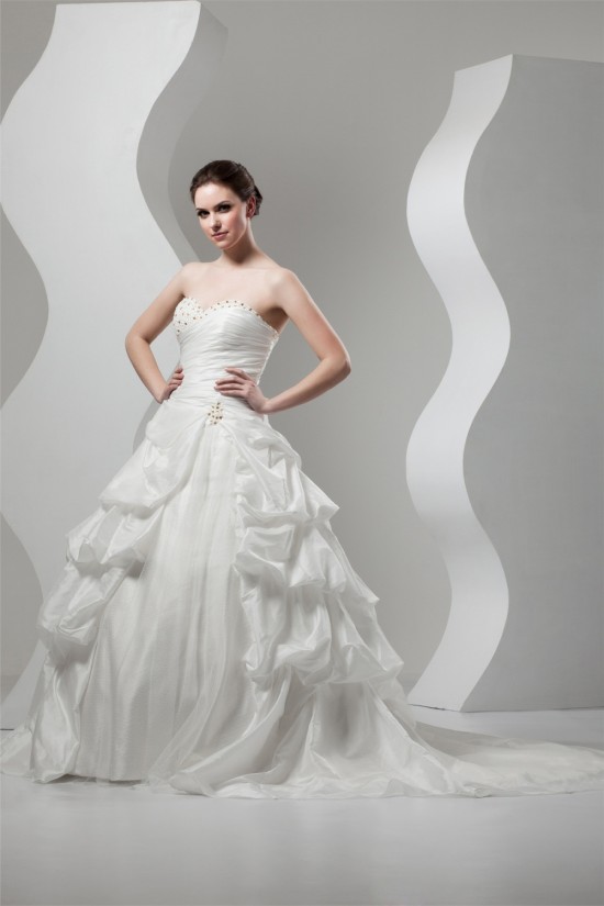 Ball Gown Sweetheart Sleeveless Lace Taffeta Wedding Dresses 2030713 Ball Gown Sweetheart Sleeveless Lace Taffeta Wedding Dresses 2030713
