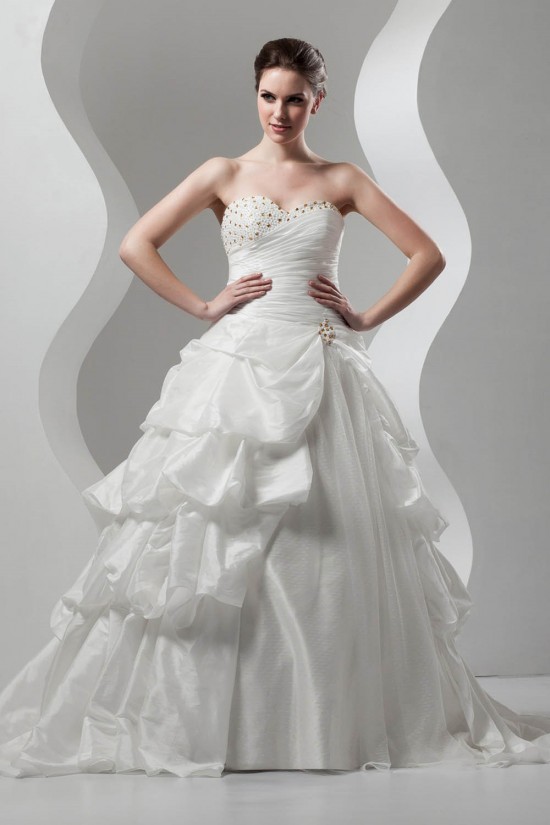 Ball Gown Sweetheart Sleeveless Lace Taffeta Wedding Dresses 2030713 Ball Gown Sweetheart Sleeveless Lace Taffeta Wedding Dresses 2030713