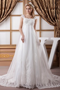 A-Line Empire Lace Straps Wedding Dresses Maternity Wedding Dresses 2030715