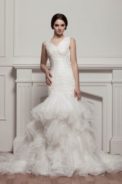 Trumpet/Mermaid Princess V-Neck Wedding Dresses 2030716