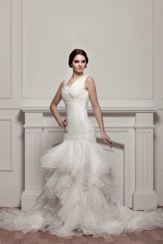Trumpet/Mermaid Princess V-Neck Wedding Dresses 2030716