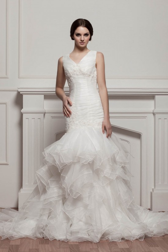 Trumpet/Mermaid Princess V-Neck Wedding Dresses 2030716
