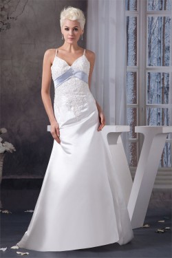 A-Line Spaghetti Straps Sleeveless Lace Wedding Dresses 2030718