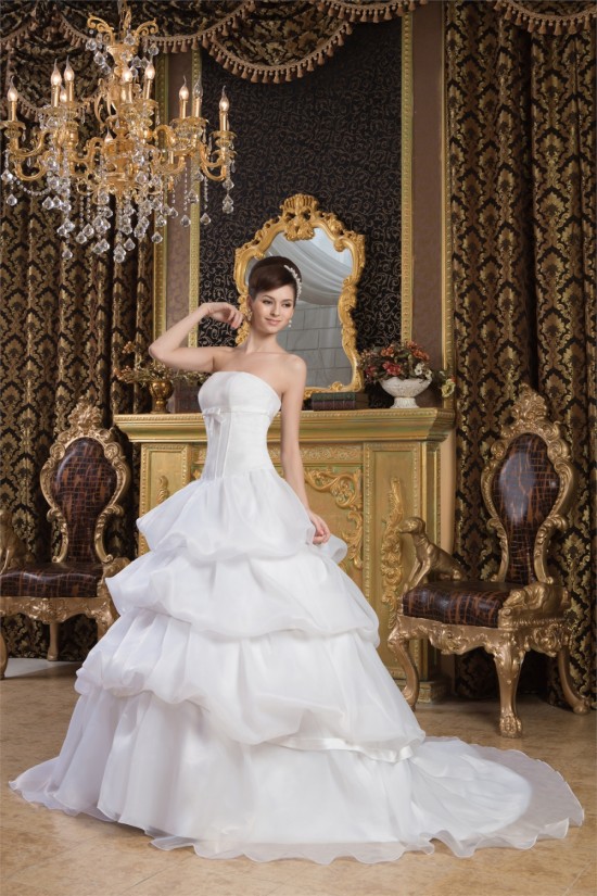 A-Line Strapless Satin Sleeveless Wedding Dresses 2030719 A-Line Strapless Satin Sleeveless Wedding Dresses 2030719