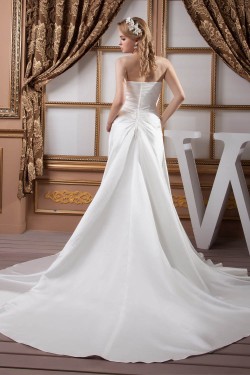 A-Line Sweetheart Sleeveless Chapel Train Beaded Wedding Dresses 2030721