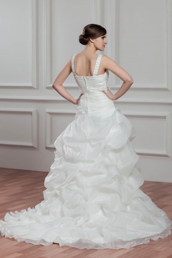 Great A-Line Sleeveless Straps Satin Organza Wedding Dresses 2030723 Great A-Line Sleeveless Straps Satin Organza Wedding Dresses 2030723