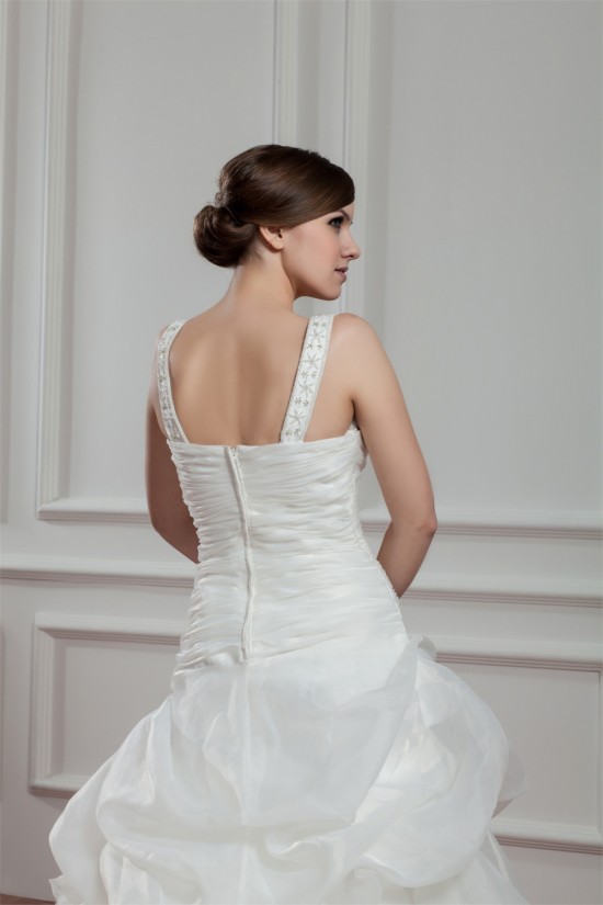 Great A-Line Sleeveless Straps Satin Organza Wedding Dresses 2030723 Great A-Line Sleeveless Straps Satin Organza Wedding Dresses 2030723