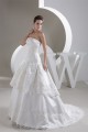 A-Line Great Satin Lace Strapless Sleeveless Wedding Dresses 2030728