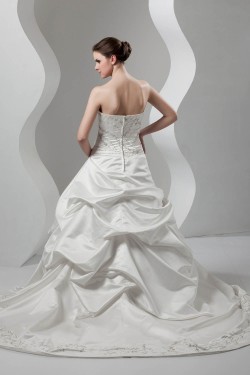 Great Sweetheart A-Line Sleeveless Taffeta Wedding Dresses 2030734