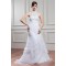 High-Neck A-Line Satin Organza Sleeveless Wedding Dresses 2030739