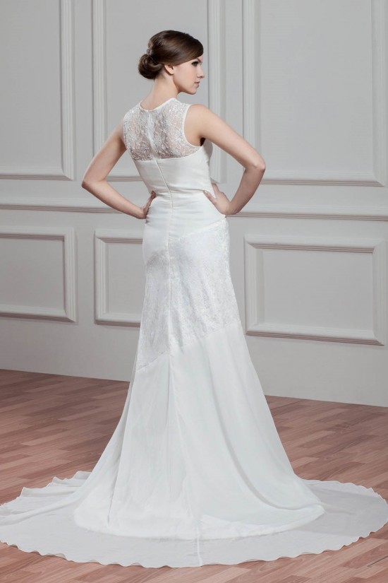 Sheath/Column Sleeveless Lace Chiffon New Arrival Wedding Dresses 2030740 Sheath/Column Sleeveless Lace Chiffon New Arrival Wedding Dresses 2030740