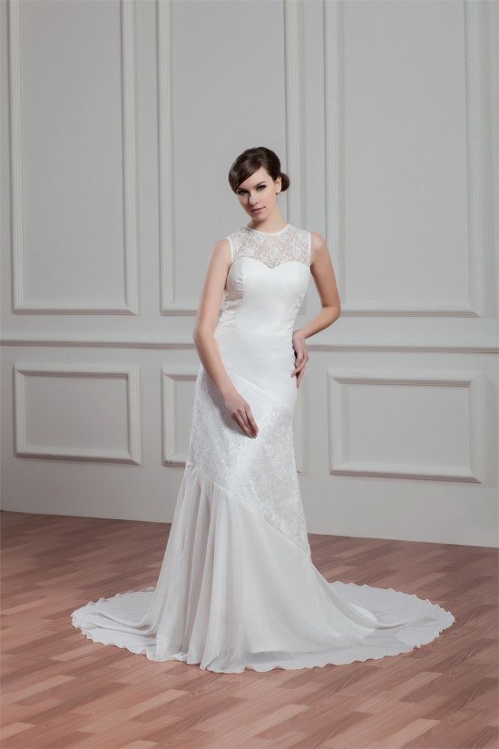 Sheath/Column Sleeveless Lace Chiffon New Arrival Wedding Dresses 2030740 Sheath/Column Sleeveless Lace Chiffon New Arrival Wedding Dresses 2030740