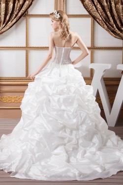 Ball Gown Halter Sleeveless Satin Tulle Lace Wedding Dresses 2030741