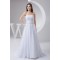 A-Line Strapless Chiffon Beaded Sweep Train Wedding Dresses 2030746