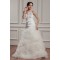 A-Line Satin Taffeta Lace Sleeveless Sweet Wedding Dresses 2030747