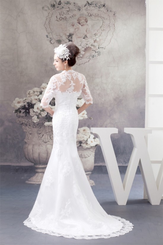 Trumpet/Mermaid Soft Lace Strapless Wedding Dresses with A Half Sleeve Lace Jacket 2030750 Trumpet/Mermaid Soft Lace Strapless Wedding Dresses with A Half Sleeve Lace Jacket 2030750