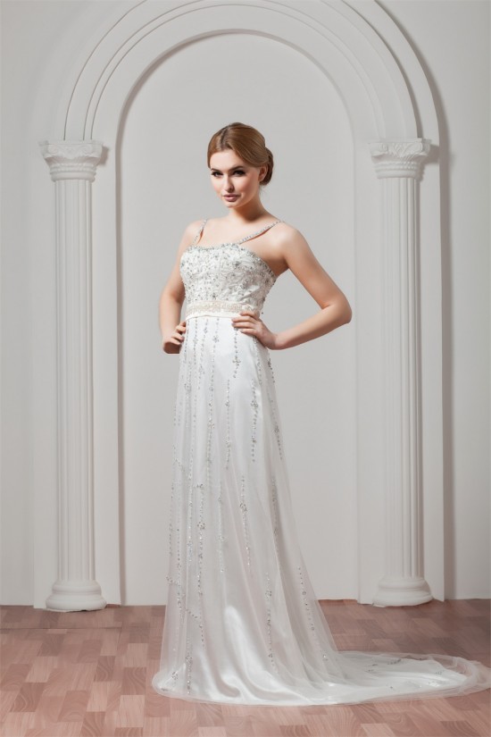 Hot Sale Spaghetti Straps Sleeveless Sheath/Column Beaded Sequin Wedding Dresses 2030751 Hot Sale Spaghetti Straps Sleeveless Sheath/Column Beaded Sequin Wedding Dresses 2030751