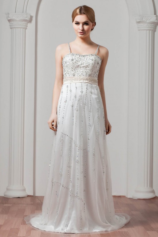 Hot Sale Spaghetti Straps Sleeveless Sheath/Column Beaded Sequin Wedding Dresses 2030751 Hot Sale Spaghetti Straps Sleeveless Sheath/Column Beaded Sequin Wedding Dresses 2030751