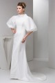 Lace Silk like Satin Mermaid/Trumpet Half Elbow Sleeve Wedding Dresses 2030755