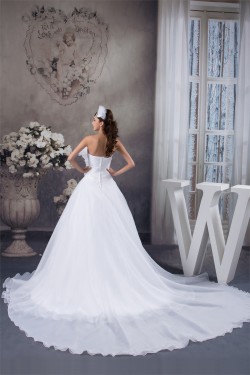 Ball Gown Chapel Train Sleeveless Strapless Sweet Wedding Dresses 2030758
