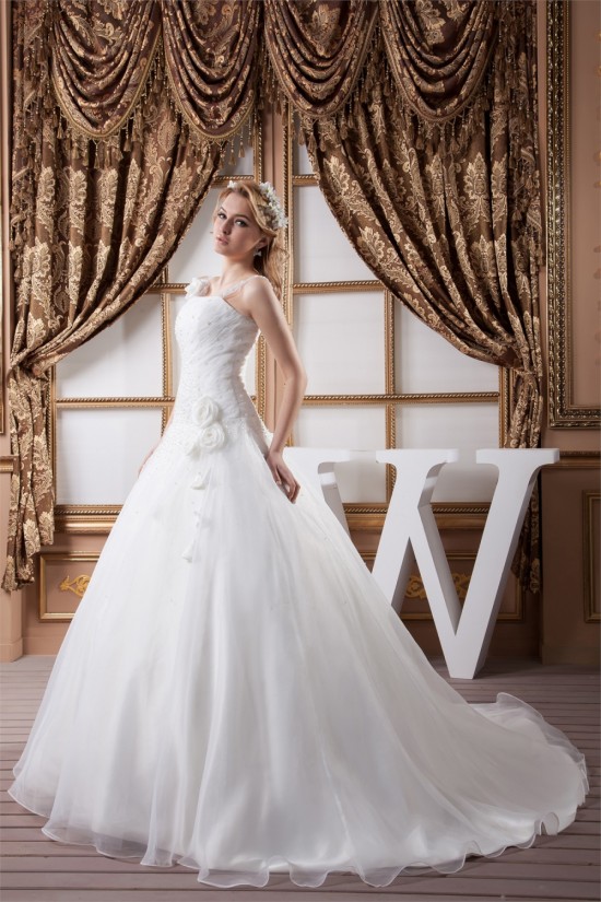 Latest Design Sleeveless Straps A-Line Sweet Wedding Dresses 2030762