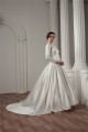 Long Sleeve Satin Fine Netting A-Line Portrait High Neck Wedding Dresses 2030766 Long Sleeve Satin Fine Netting A-Line Portrait High Neck Wedding Dresses 2030766