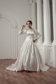 Long Sleeve Satin Fine Netting A-Line Portrait High Neck Wedding Dresses 2030766 Long Sleeve Satin Fine Netting A-Line Portrait High Neck Wedding Dresses 2030766