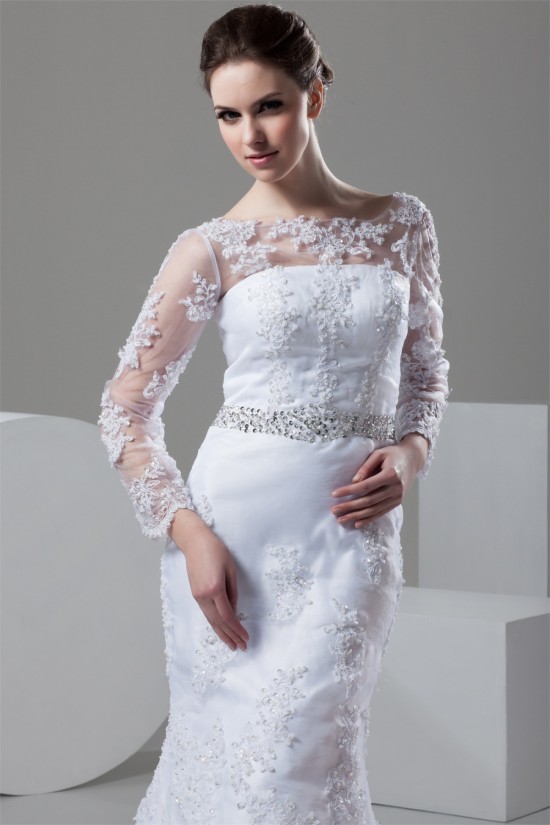 Mermaid/Trumpet Bateau Satin Lace 3/4 Length Sleeve Lace Wedding Dresses 2030767 Mermaid/Trumpet Bateau Satin Lace 3/4 Length Sleeve Lace Wedding Dresses 2030767