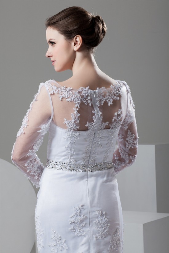 Mermaid/Trumpet Bateau Satin Lace 3/4 Length Sleeve Lace Wedding Dresses 2030767 Mermaid/Trumpet Bateau Satin Lace 3/4 Length Sleeve Lace Wedding Dresses 2030767