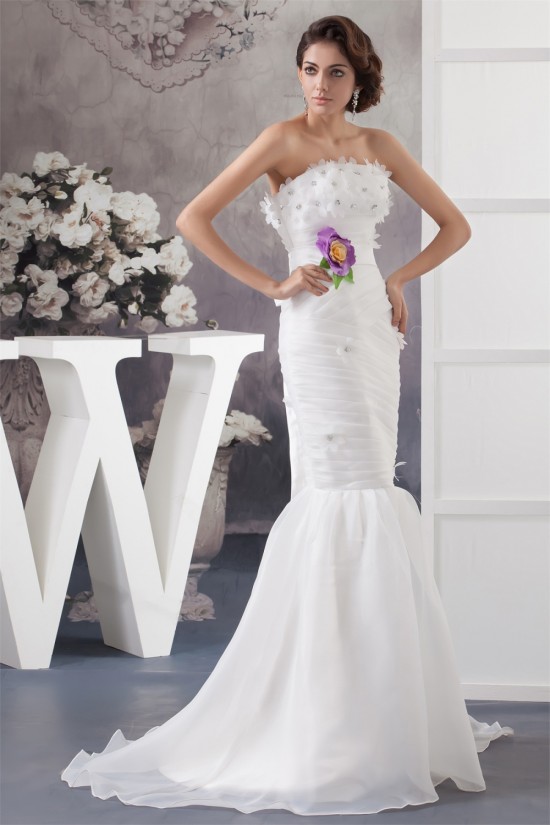 Mermaid/Trumpet Strapless Court Train Most Beautiful Wedding Dresses 2030768 Mermaid/Trumpet Strapless Court Train Most Beautiful Wedding Dresses 2030768