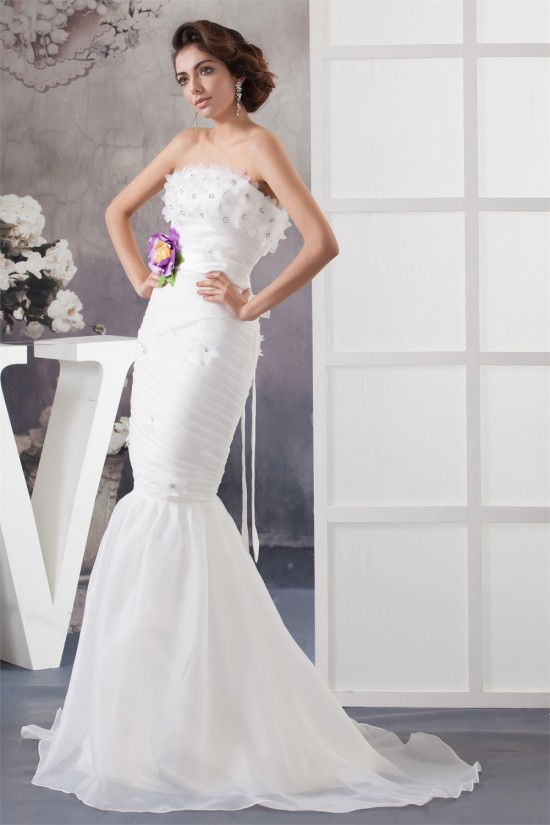 Mermaid/Trumpet Strapless Court Train Most Beautiful Wedding Dresses 2030768 Mermaid/Trumpet Strapless Court Train Most Beautiful Wedding Dresses 2030768